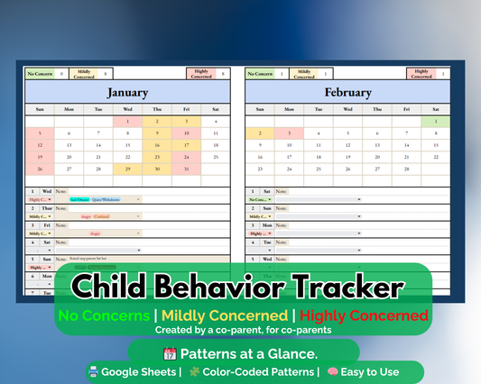 Child Behavior Tracker - Google Sheets
