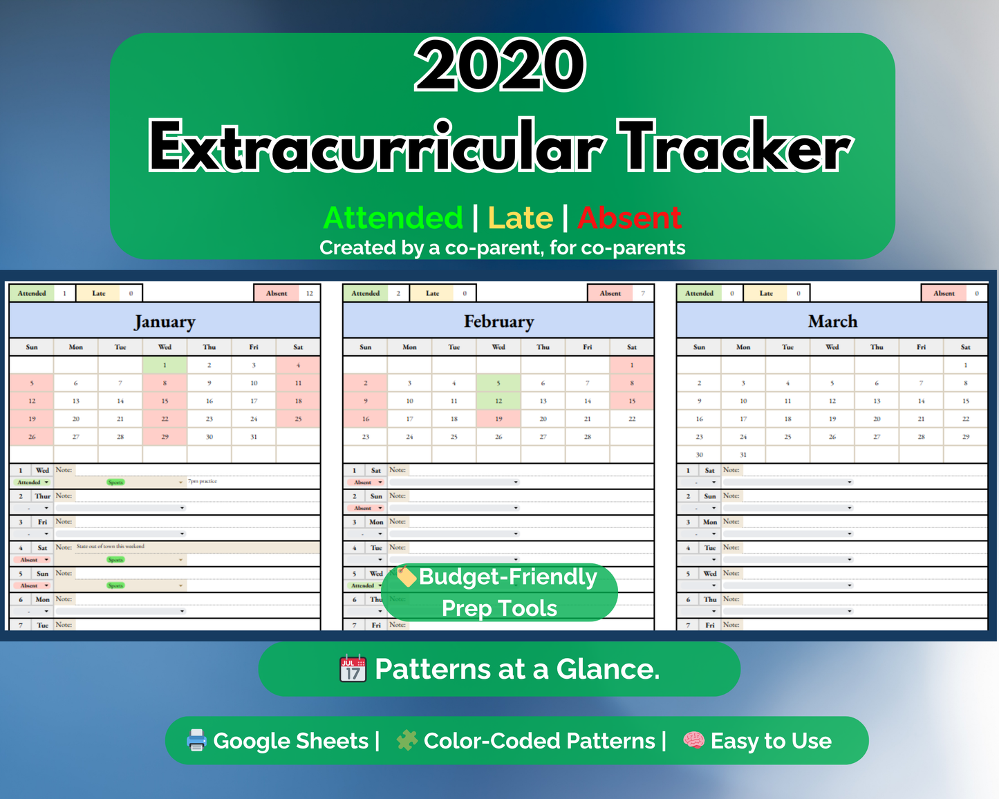 Extracurricular Attendance Tracker - Google Sheets