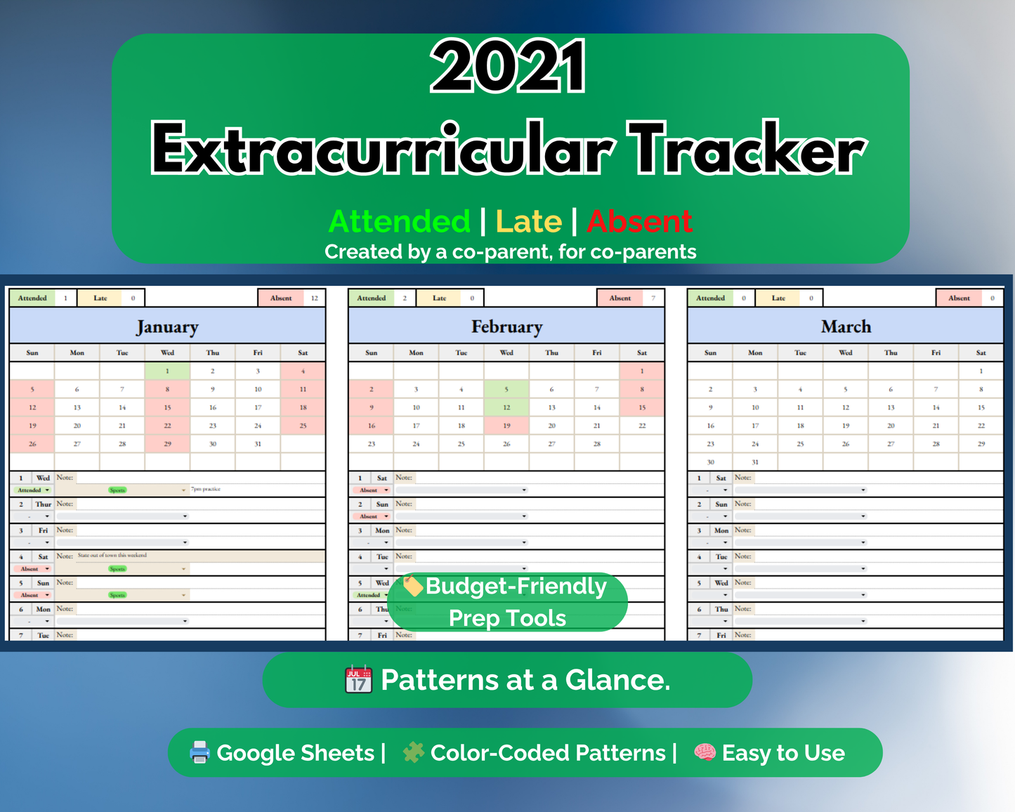 Extracurricular Attendance Tracker - Google Sheets