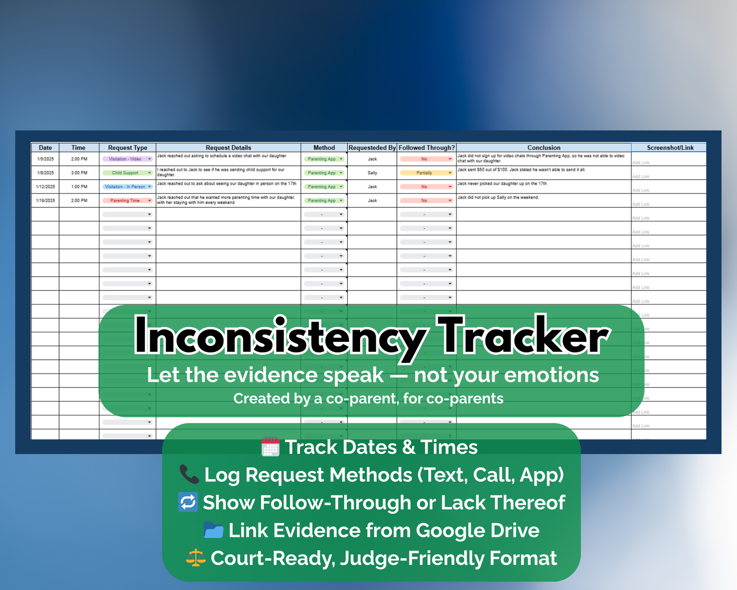 Inconsistency Tracker - Google Sheets