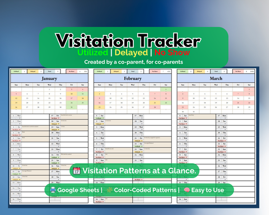 Visitation Tracker - Utilized, Delayed & No Show - Google Sheets