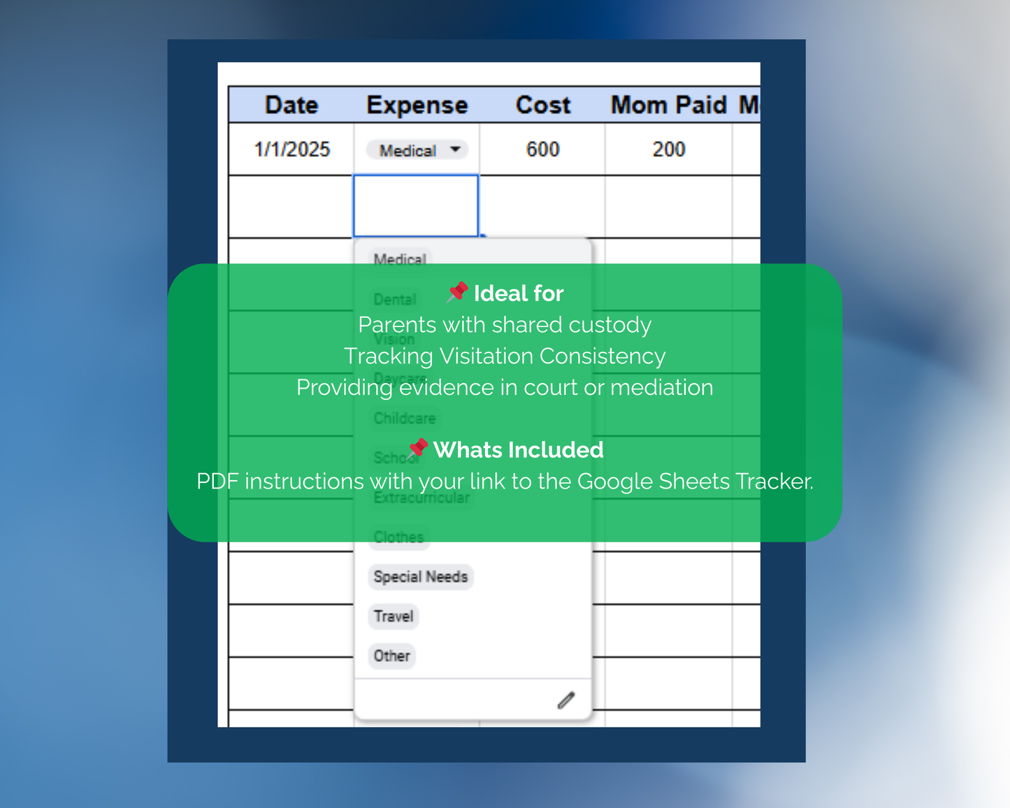 Child Custody Expense Tracker