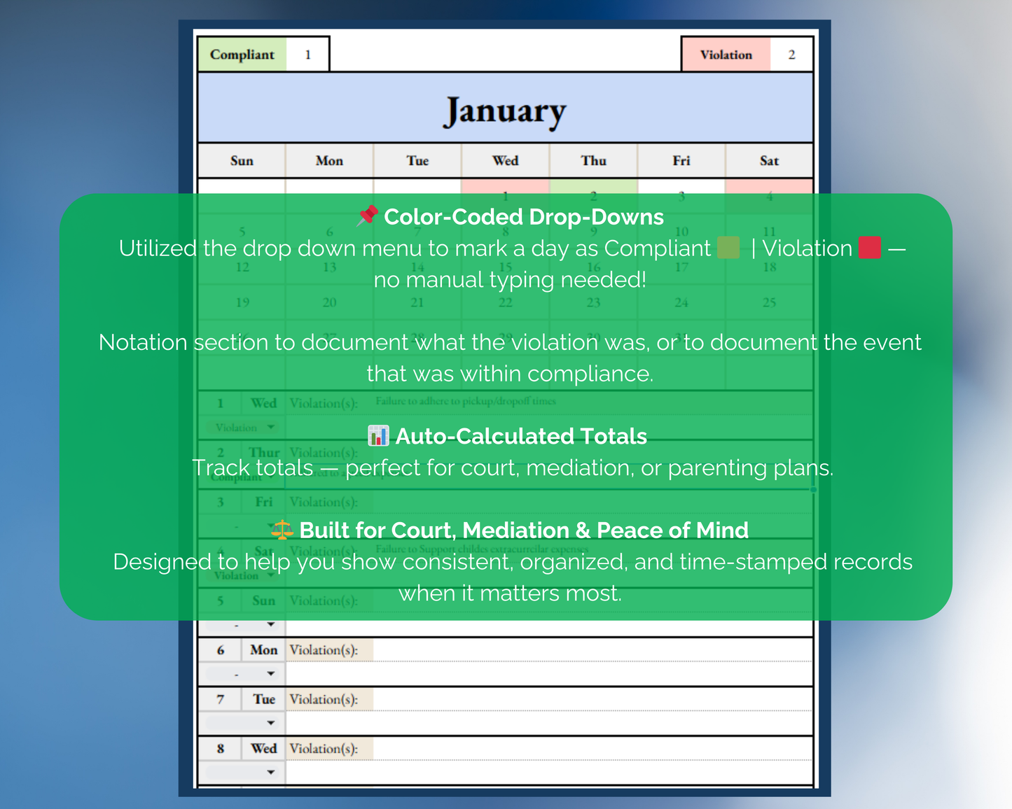 Court Order Compliance Tracker