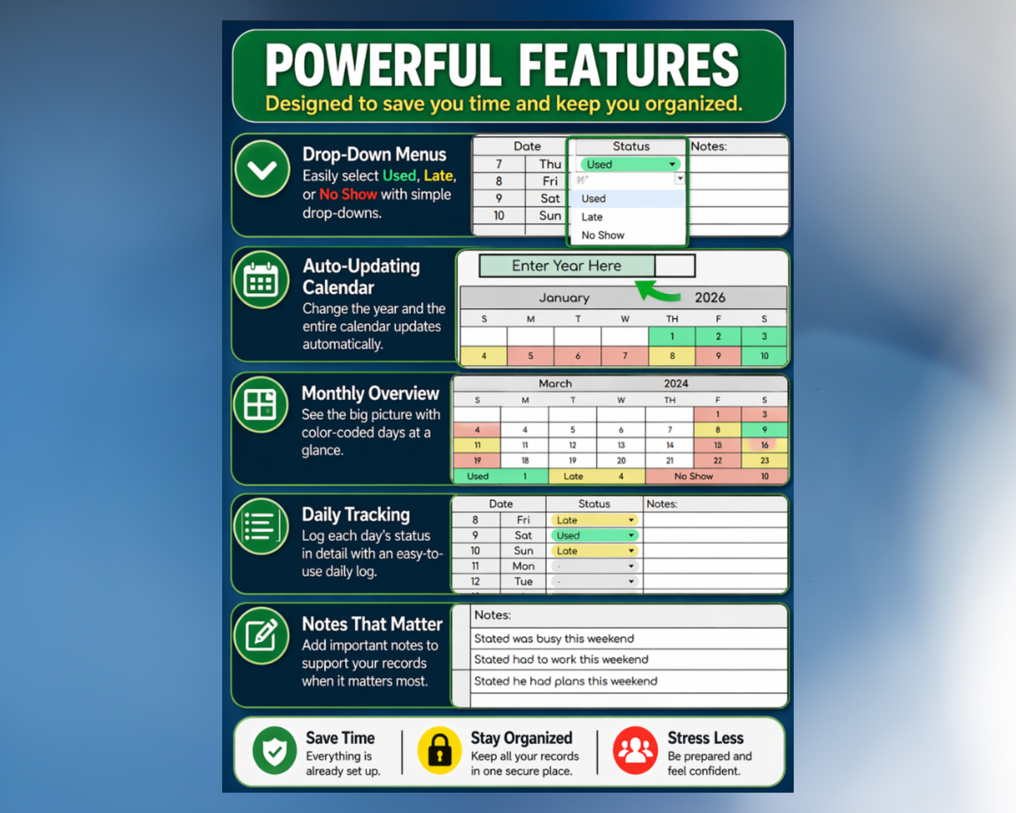 Custody Visitation Tracker for Co-Parenting [Unlimited Use | Any Year]