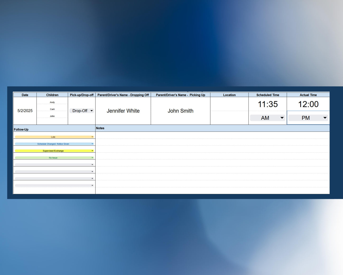 Court-Ready Co-Parenting Bundle | 2020-2026 Mega Tracker | Custody, Visitation, Contact, Support, Behavior & More (Google Sheets)