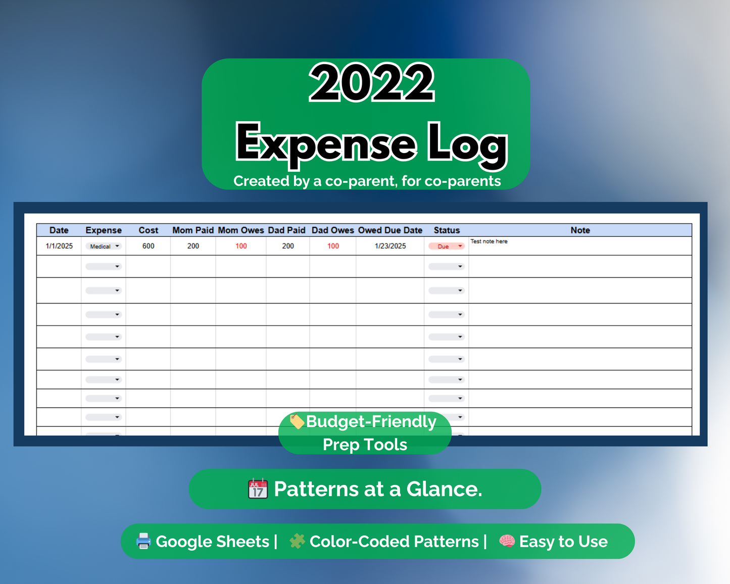Child Custody Expense Tracker