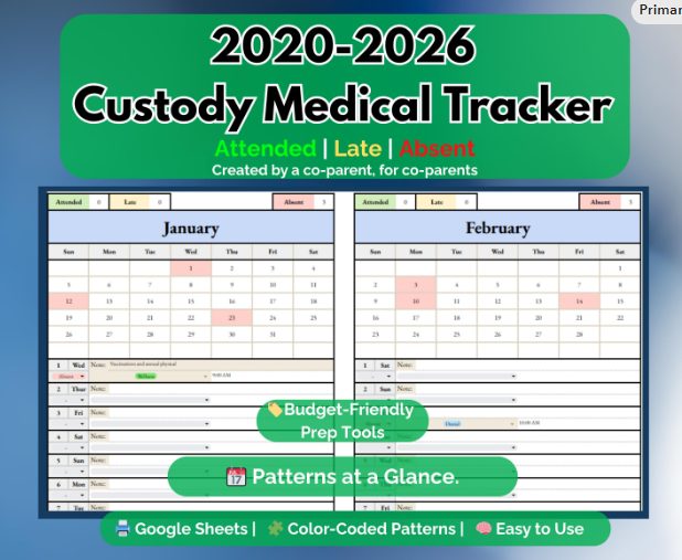 Custody Medical Appointment Tracker - Google Sheets