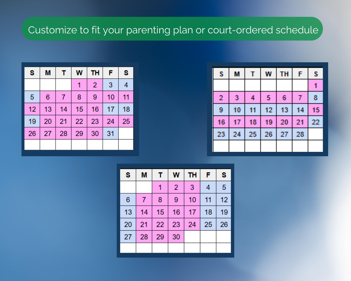 Parenting Time Calendar - Google Sheets