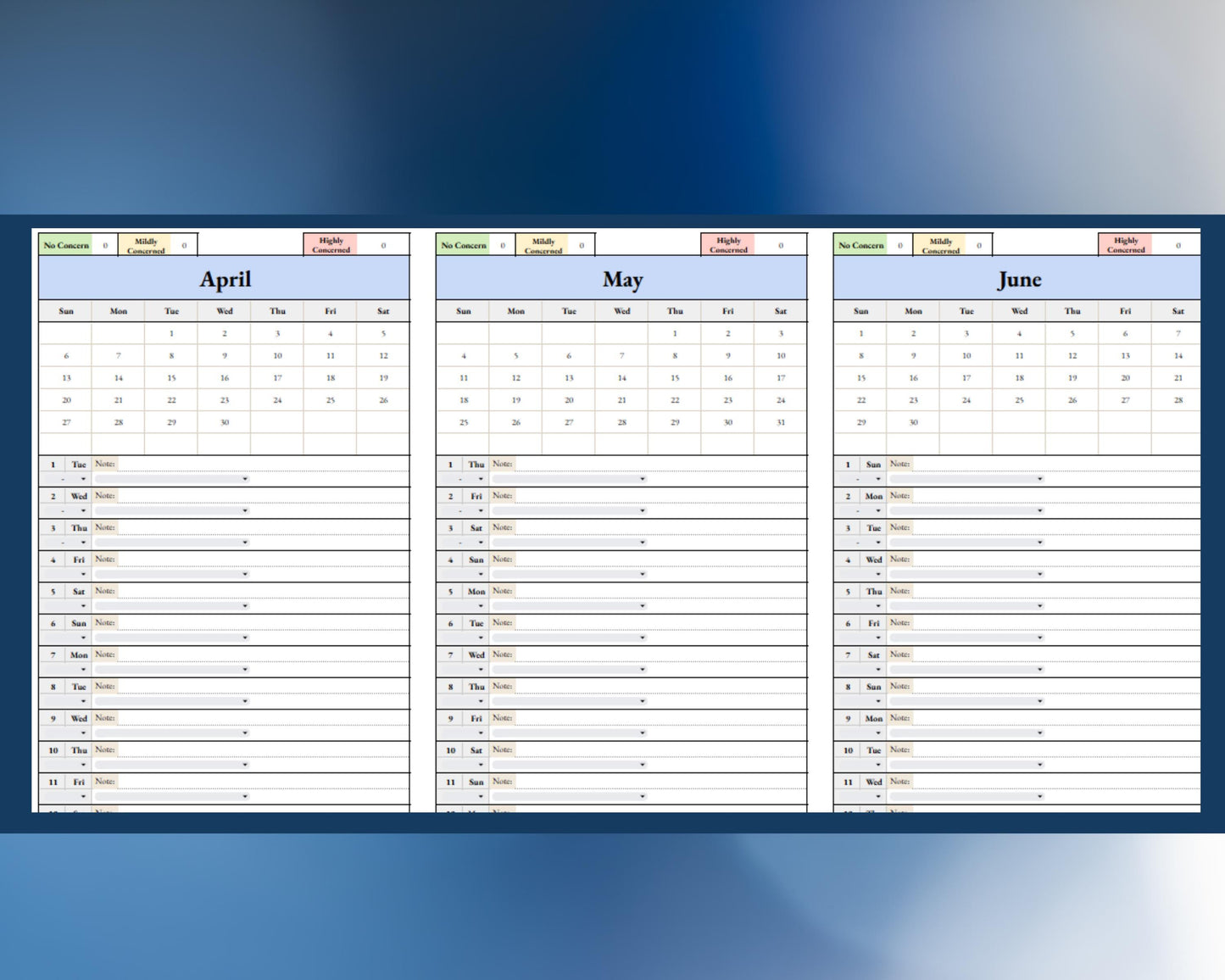 Child Behavior Tracker - Google Sheets
