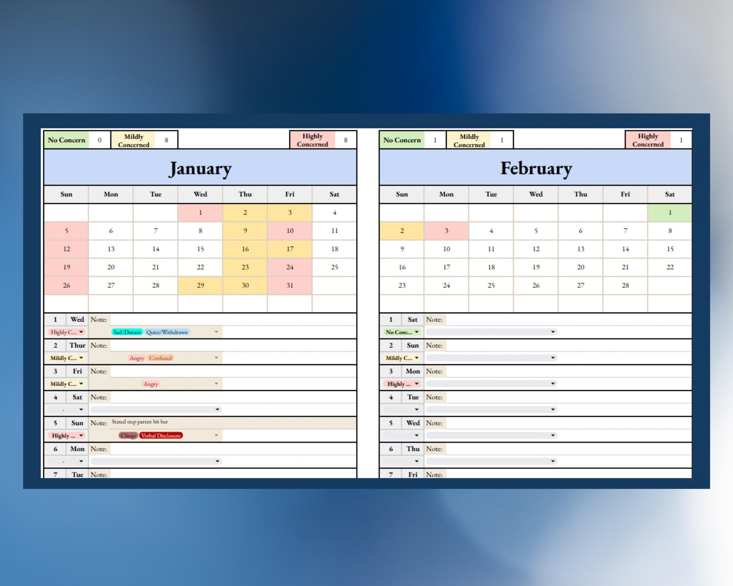 Child Behavior Tracker - Google Sheets