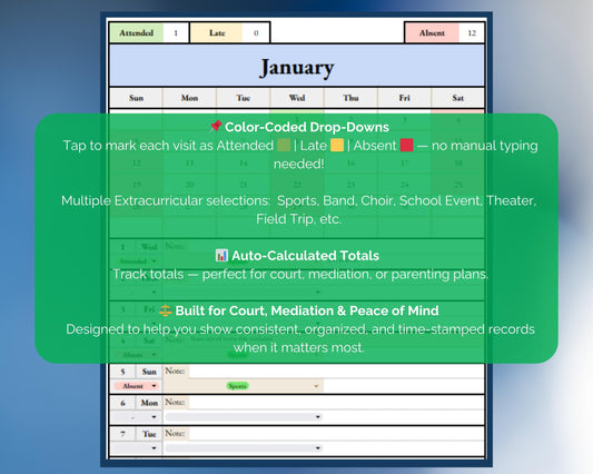 Extracurricular Attendance Tracker - Google Sheets